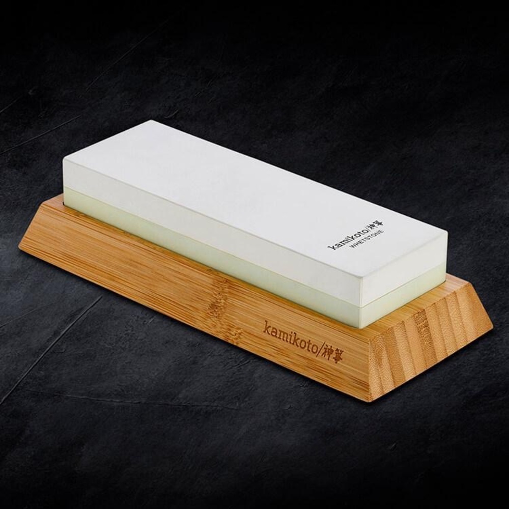 Kamikoto White Whetstone with Bamboo Base